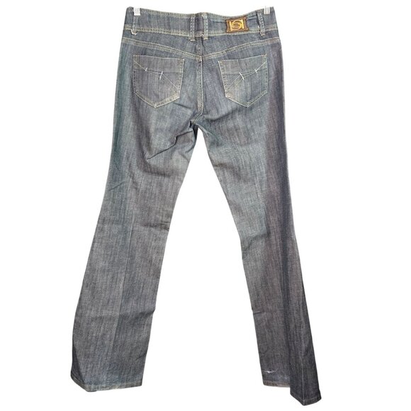 Vintage Y2K Bebe Womens 29 Flared Low Rise Denim Jeans FLAWED - Picture 2 of 10